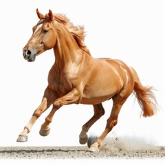 Obraz premium Isolated horse cutout on a clean white background for versatile graphic design and creative projects