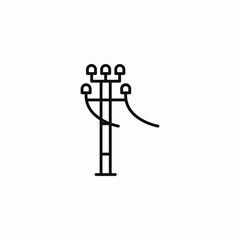tower electricity supply icon sign vector