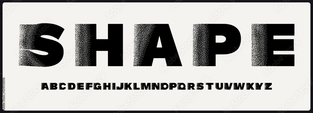 Fototapete bold sans serif vector font. alphabet vector font with unique texture. rough and grunge style vector