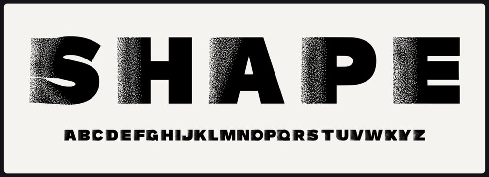 Bold sans serif vector font. Alphabet vector font with unique texture. Rough and grunge style vector font