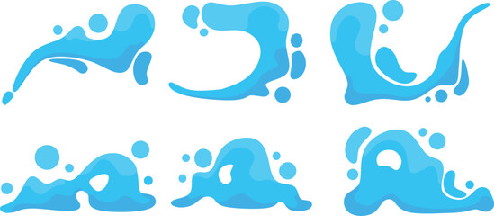 Naklejka premium simple blue water splash set illustration 