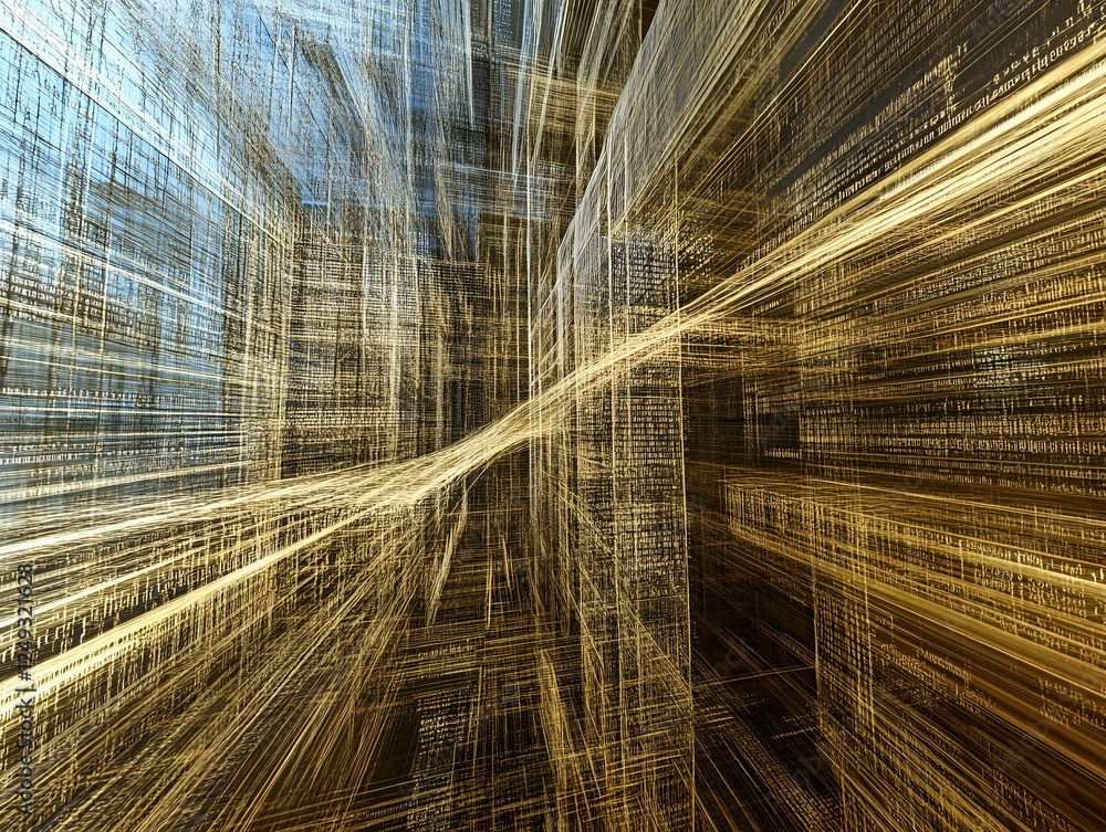 Poster future tech abstract background of light trails, technology, and data streams. ideal for digital art