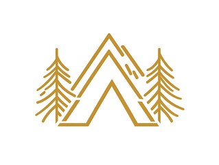 Fototapeta premium Minimalist Camping Logo Vector Design