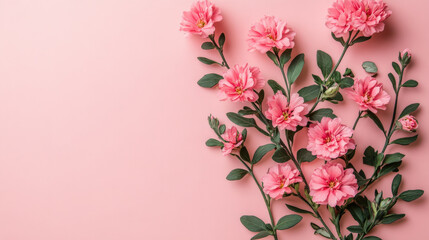 Naklejka premium Delicate pink flowers peaceful spring scene