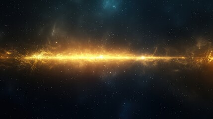 Obraz premium A stunning cosmic scene featuring a golden nebula against a starry background.