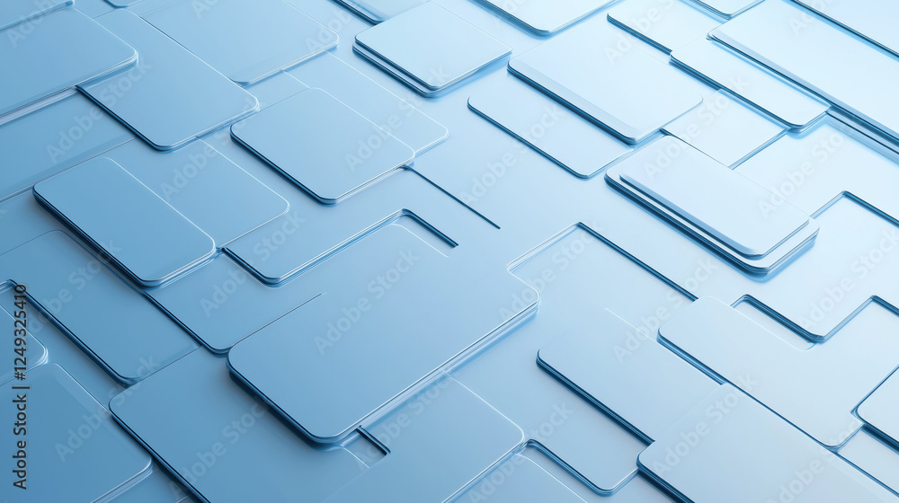 Aufkleber minimalist shapes symbolizing digital divide with sleek blue design