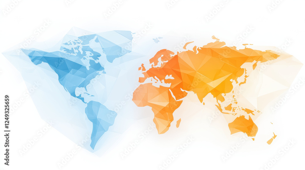 Poster Global health concept with soft color transitions in world map design