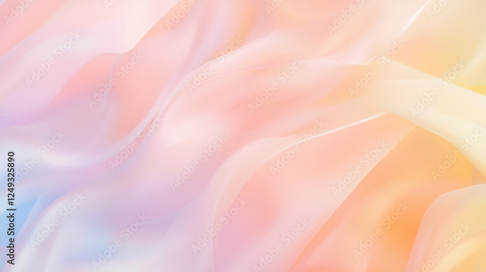 Poster Soft gradients in pastel colors create serene and calming background. flowing patterns evoke sense of tranquility and harmony