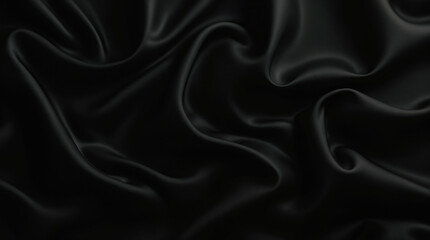 Obraz premium A smooth, Matte, and evenly lit plain black silk texture background.
