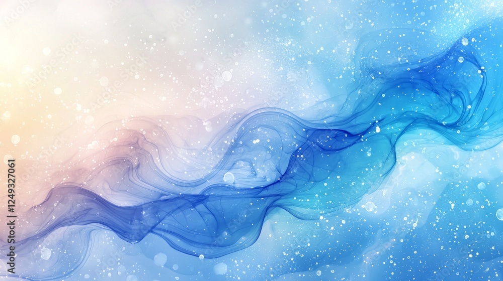 Poster Colorful clouds of smoke and ink blend seamlessly in a mesmerizing display of blues and whites, creating an artistic background ideal for mobile wallpapers and digital designs