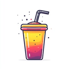 Colorful Drink Cup, Abstract Illustration, Fun Graphic Design, Stock Photo