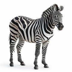 Fototapeta premium Zebra isolated on a white background cutout.