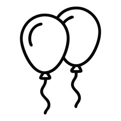 Birthday celebration line art balloon icon. Party balloon, Holiday symbol