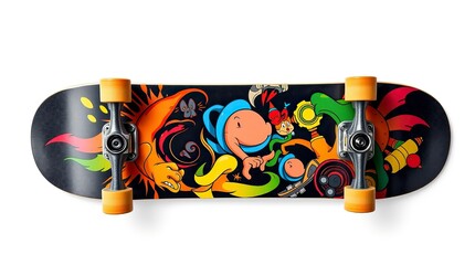 Artistic Swirl Graphic Skateboard with Bold Colors