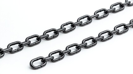 Obraz premium Industrial chain links on white background