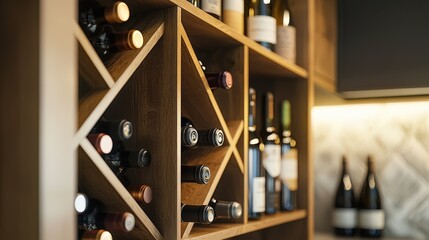 A wine rack with many bottles of wine on it