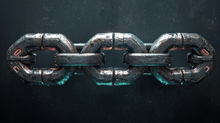 Industrial grunge chain on dark background