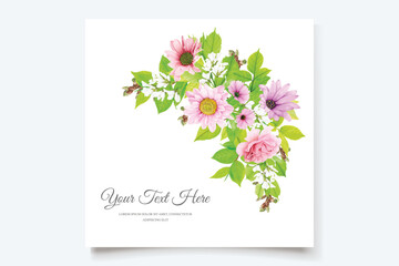 watercolor floral summer wedding invitation card set