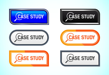 Case study button design illustration, research analysis, Suitable for mobile app, and website