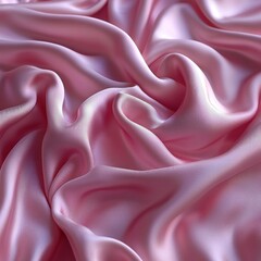 Obraz premium Soft pink satin fabric draped elegantly, showcasing smooth texture and sheen