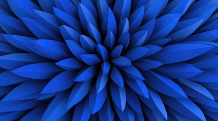 A vibrant blue floral abstract pattern featuring layered leaves, perfect for artistic backgrounds and nature-themed designs.