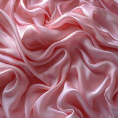 Obraz premium Soft pink satin fabric draped elegantly, showcasing smooth texture and gentle folds