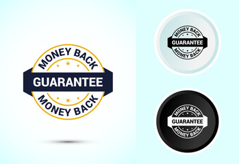 Money back guarantee icon design illustration. Money back guarantee badge and label
