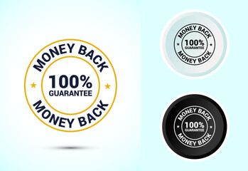 Obraz premium Money back guarantee icon design illustration. Money back guarantee badge and label