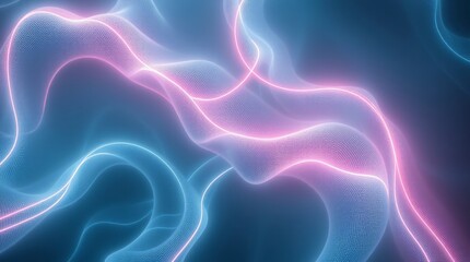 Obraz premium Holographic Light Waves in Motion with Futuristic Digital Glow