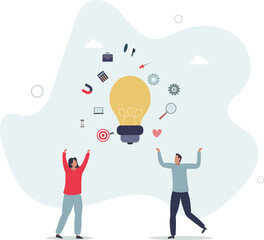 Marketing tips and tricks as advice from smart expert.promotion campaign to boost brand recognition.flat characters.