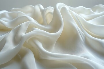 Soft, flowing white fabric draped elegantly, creating gentle waves and shadows (1)