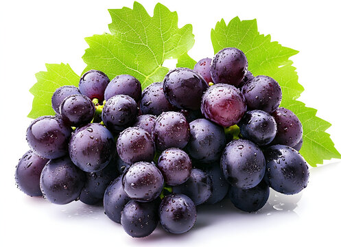 recommend clip art: A bunch of fresh, purple grapes isolated on a white background