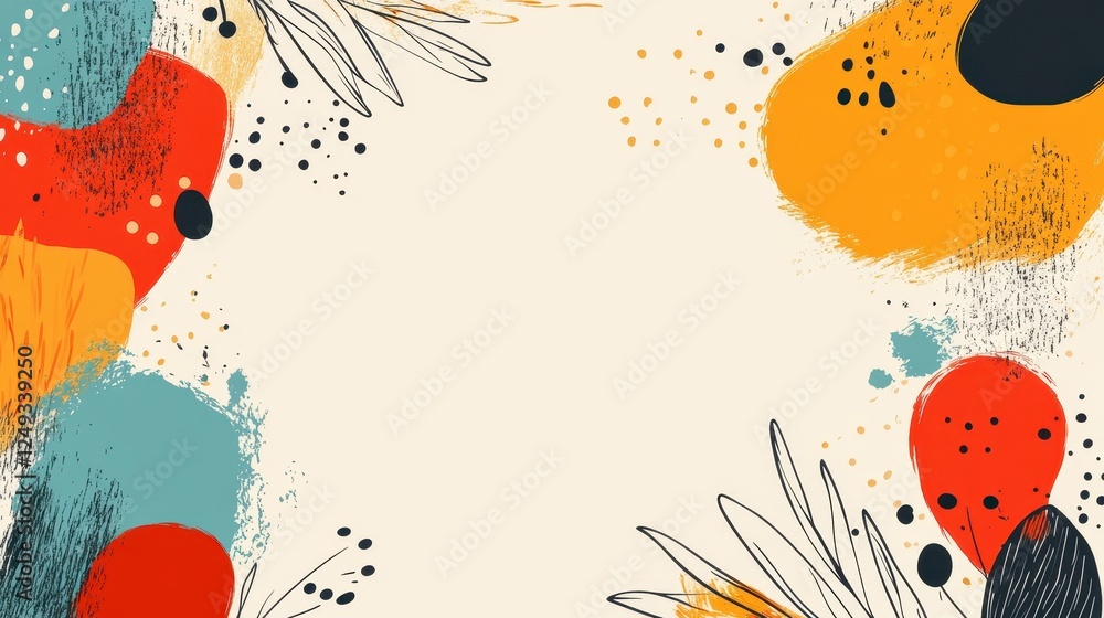 Poster abstract autumnal paint splash border background