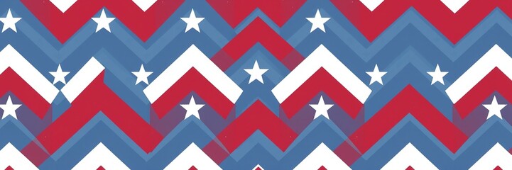 Obraz premium Chevron Stripes and Stars: A Patriotic Fusion