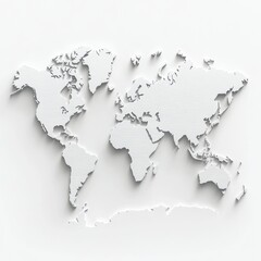 Fototapeta premium 3D White World Map on Plain Background (1)