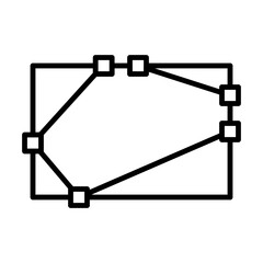 Changes in design or shape of a vector by displaying the connection points between vectors