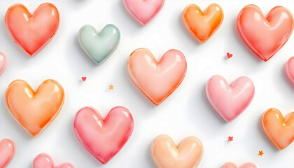 Romantic seamless hand drawn hearts pattern ideal for creating Valentine's Day wedding invitations and background designs with love