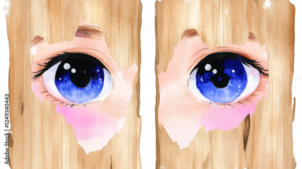 Poster serial killer, a close-up image of a pair of eyes peering out from a dark background, capturing inte