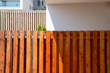 Treated Pine Wood Fence, wooden lumber fencing, architecture close up