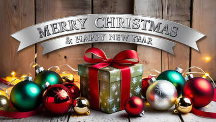 christmas decoration on a red background