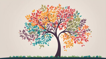 autumn tree with leaves