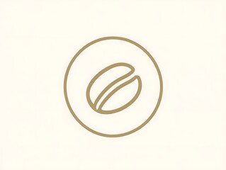 Minimalist Coffee Bean Badge with Geometric Design