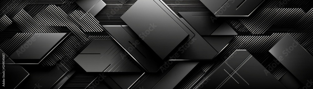 Poster a modern abstract background featuring overlapping black geometric shapes with a textured appearance