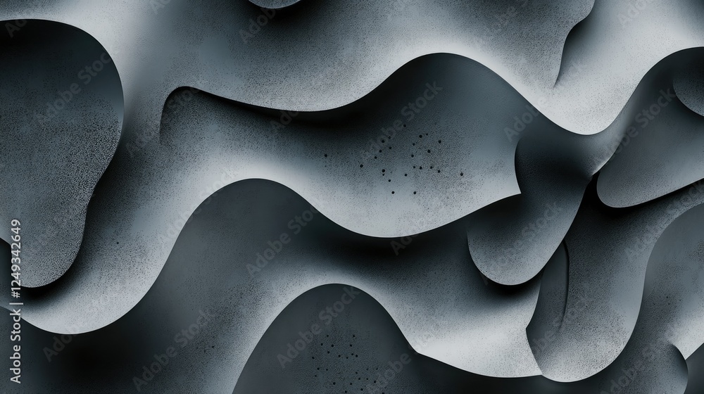 Poster abstract grey and black wave patterns with smooth texture design