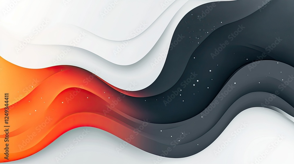 Aufkleber abstract wave design in warm and cool tones with smooth flowing lines