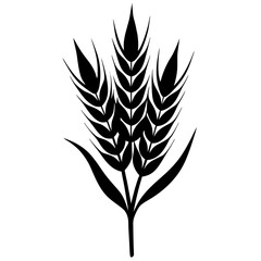wheat plant crop vector silhouette