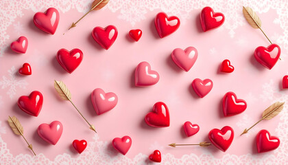 Playful Hearts and Cupid's Arrows for Celebratory Cards and Invitations