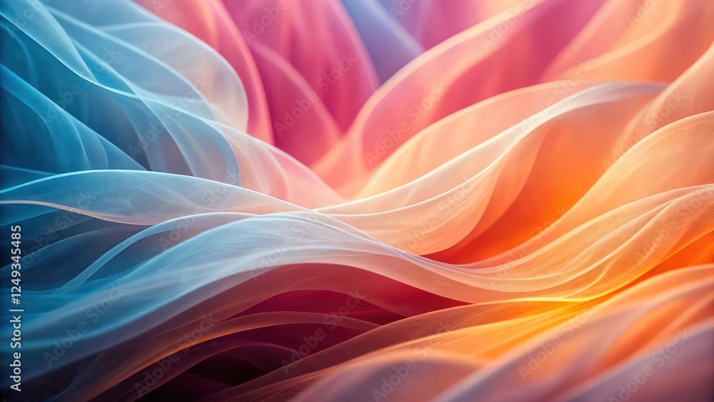 Poster flowing colorful abstract shapes representing dynamic movement