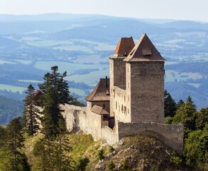 Kasperk castle is stone partially ruined Gothic castle