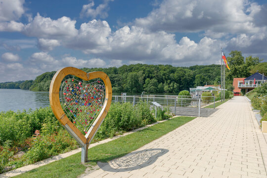 Waterfront Promenade at Lake Dieksee called Diekseepromenade in Malente,Holstein Switzerland,Schleswig-Holstein,Germany
